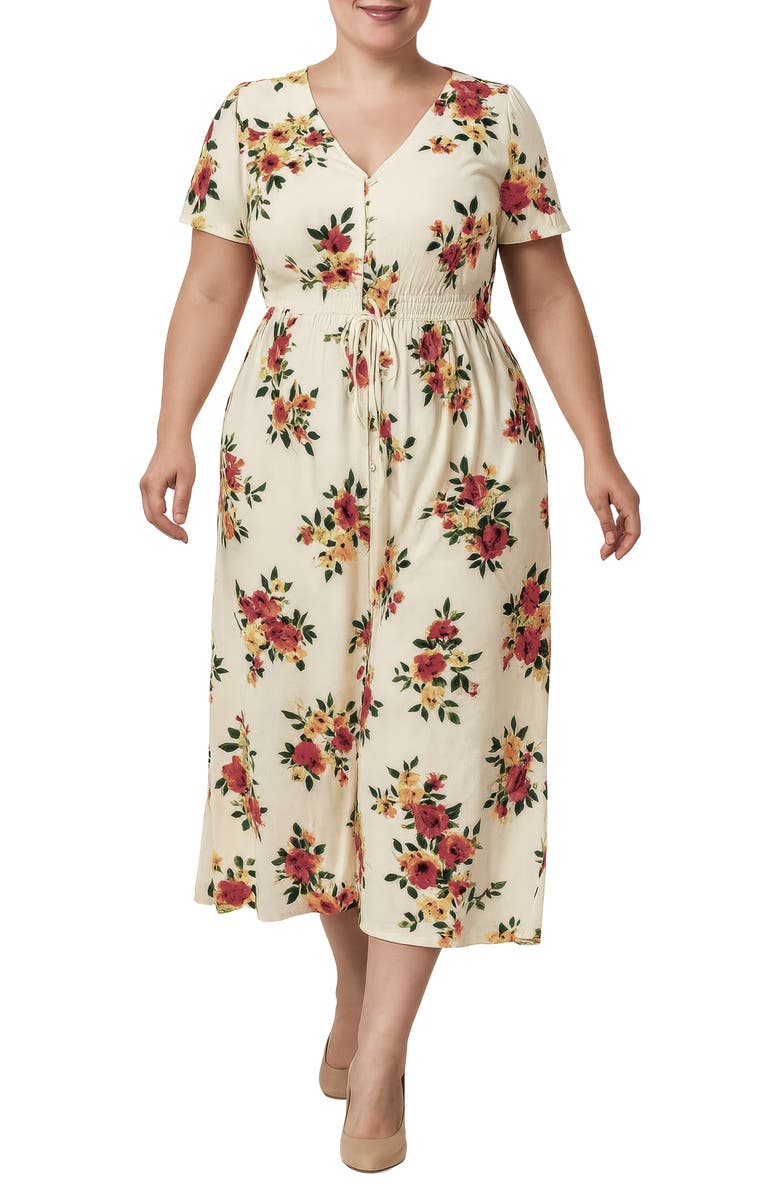 Standards & Practices Floral Midi Shirtdress, Main, color, Floral Print