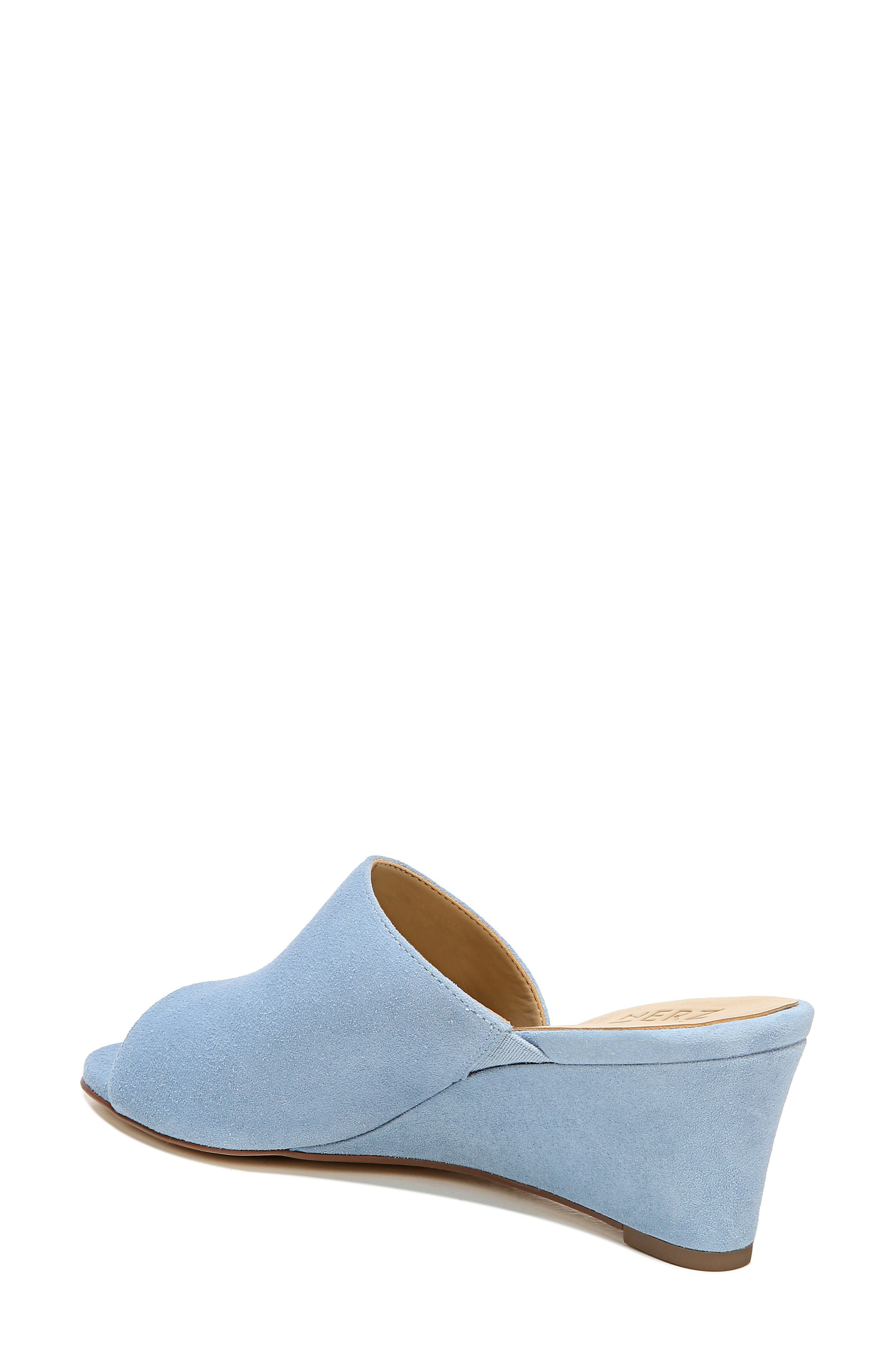 Sansa Wedge Slide Sandal, Alternate, color, LIGHT BLUE SUEDE