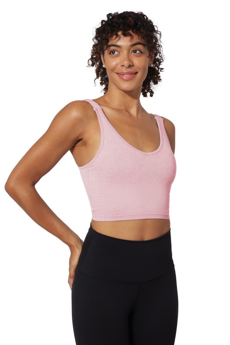 Assorted 2-Pack Alamo Rib Seamless Sports Bras, Alternate, color, HEATHER ROSE/CHOCOLATE