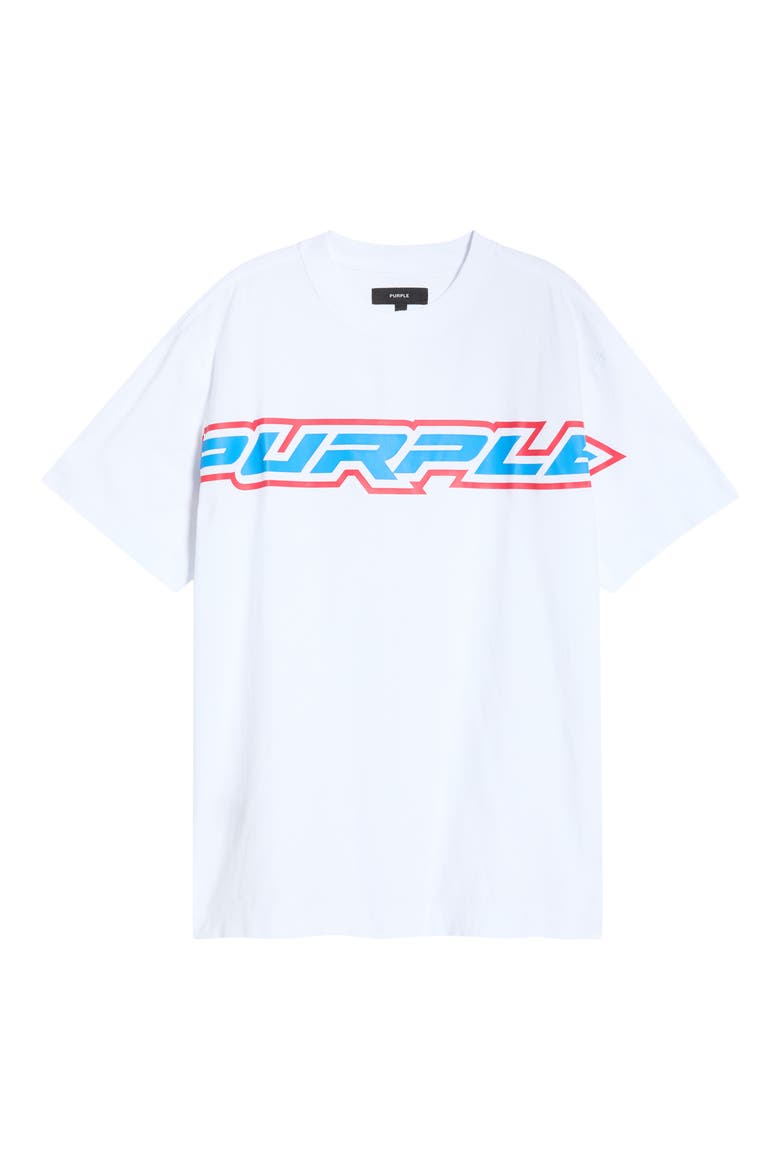 Oversize Textured Cotton Jersey Graphic T-Shirt, Alternate, color, WHITE