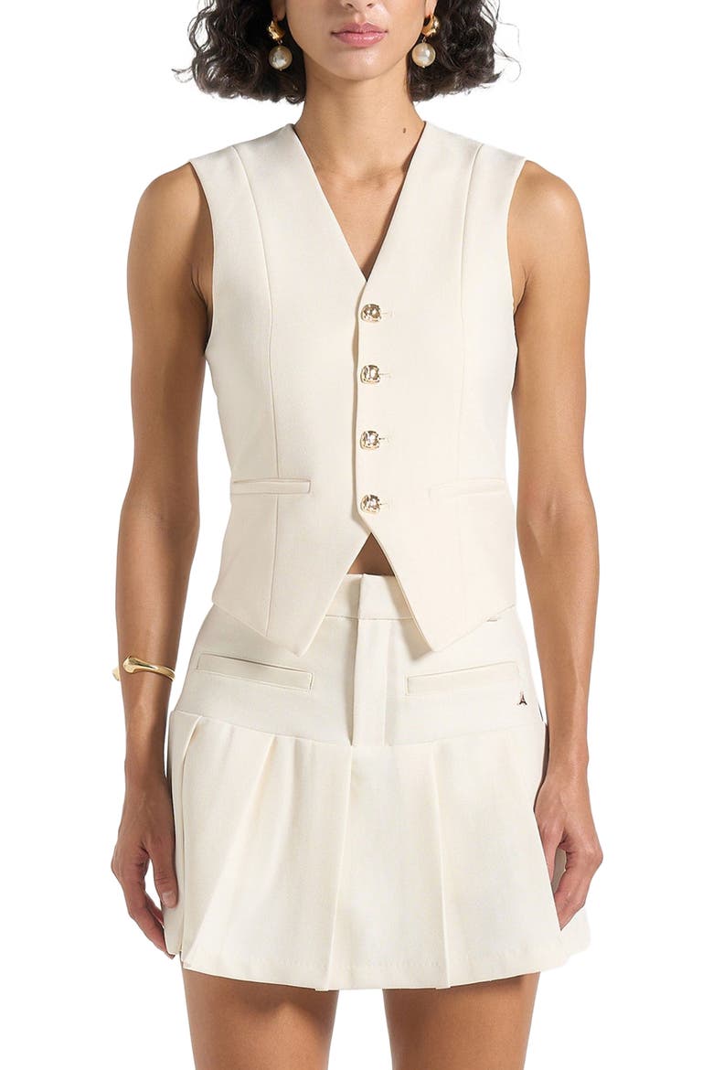 Christine Tailored Cinch Waistcoat, Alternate, color, Off White