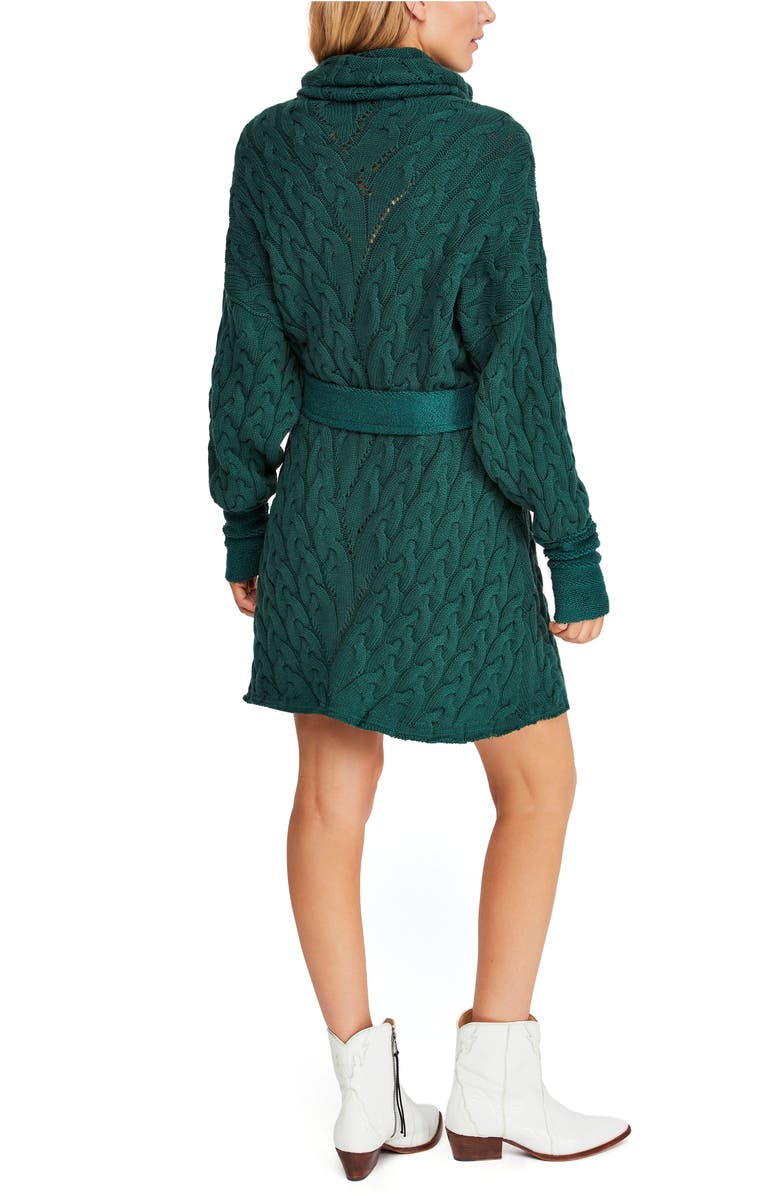 Free People Cable Knit Sweater Dress, Alternate, color,
