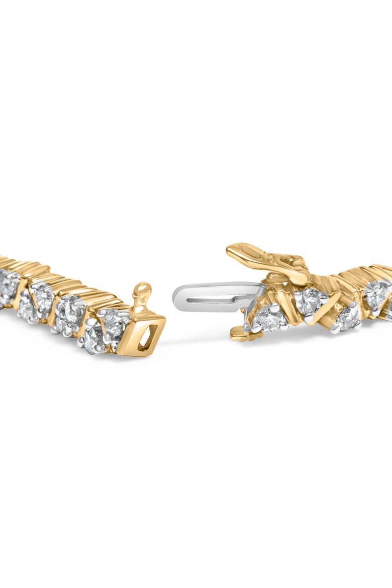14K Yellow Gold 4.00 Cttw Diamond Triangle Link Tennis Bracelet, Alternate, color, Yellow