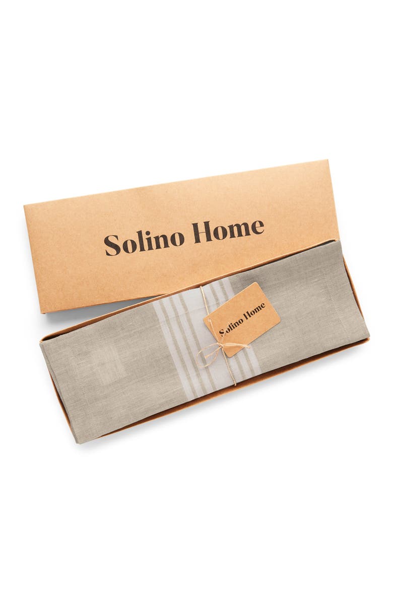 Solino Home Linen Placemats Set of 4, 14 x 19 Inch for Dining Table, Holiday and Everyday Table Decor - Farmhouse, Alternate, color, White And Natural