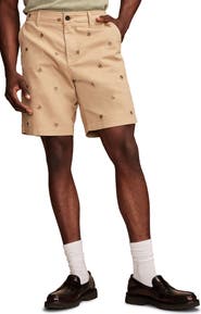 Lucky Brand Embroidered Detail Stretch Twill Shorts