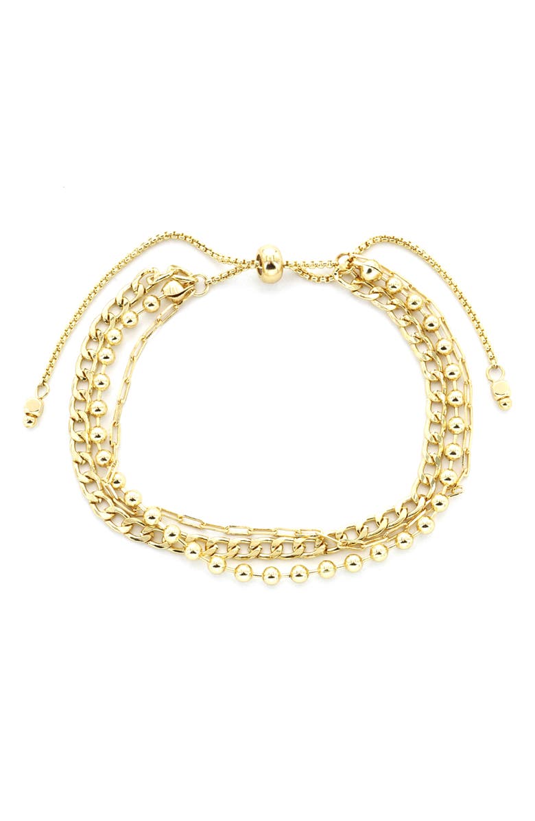 Panacea Triple Layered Chain Slider Bracelet, Main, color,
