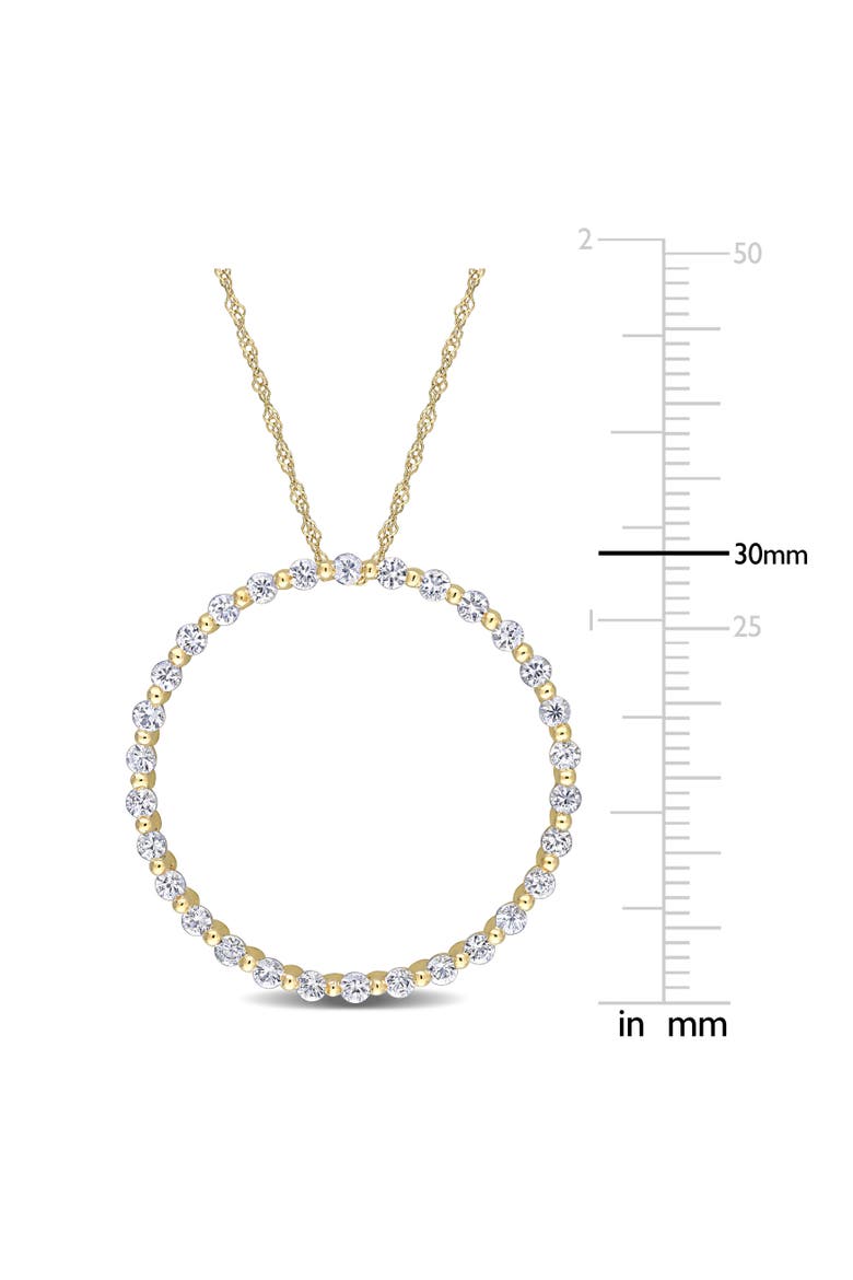 White Sapphire Circle of Life Necklace 10K, Alternate, color, 10k Yellow Gold