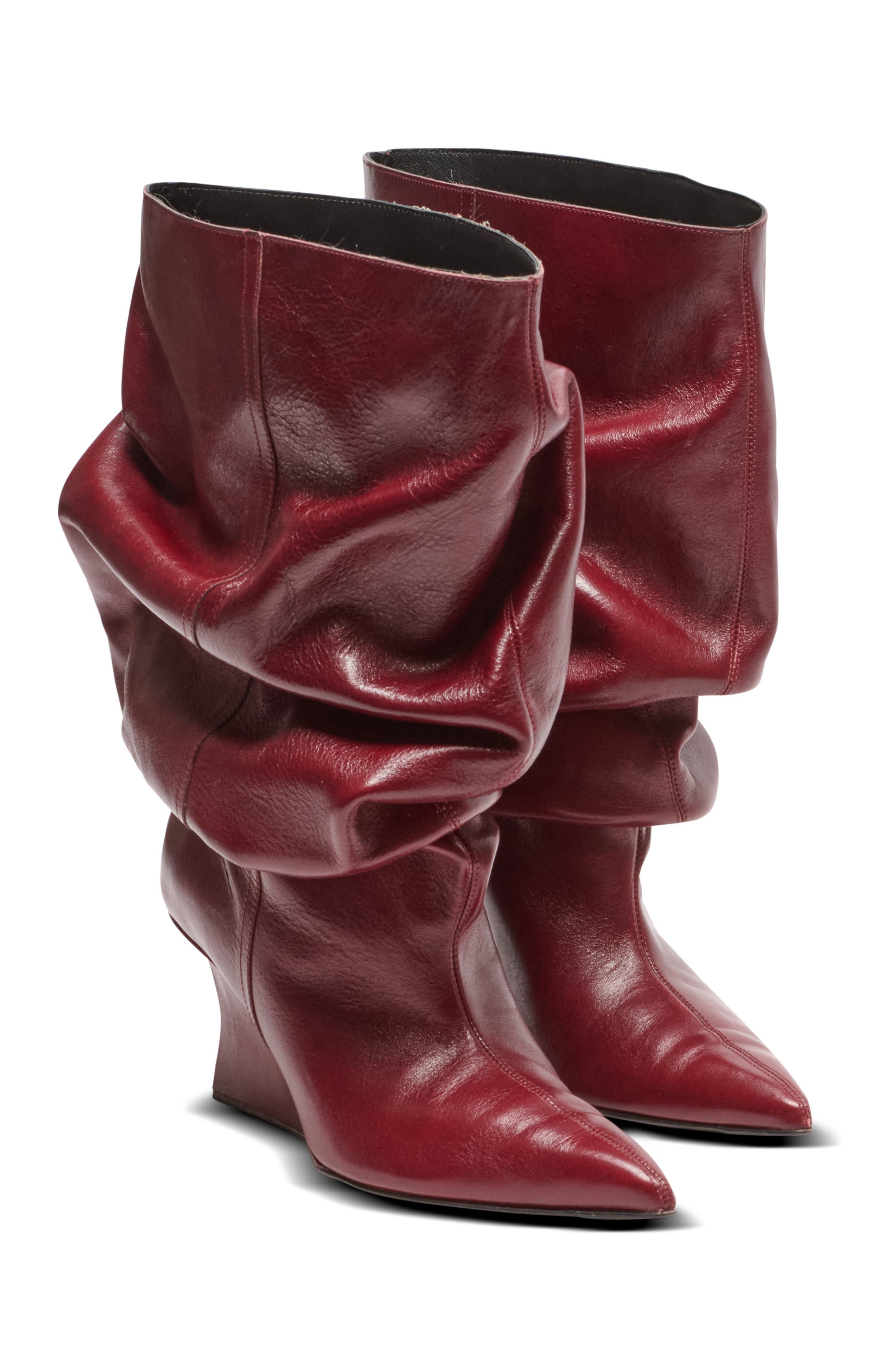 Balmain Wedge Ankle Boots, Main, color, Brown