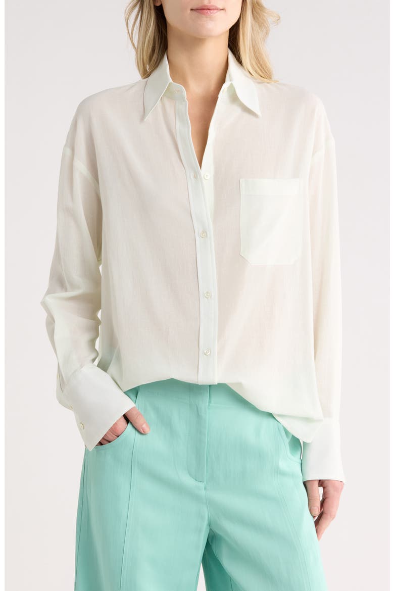 Big Joe Cotton Button-Up Shirt, Main, color, CLEARLY AQUA