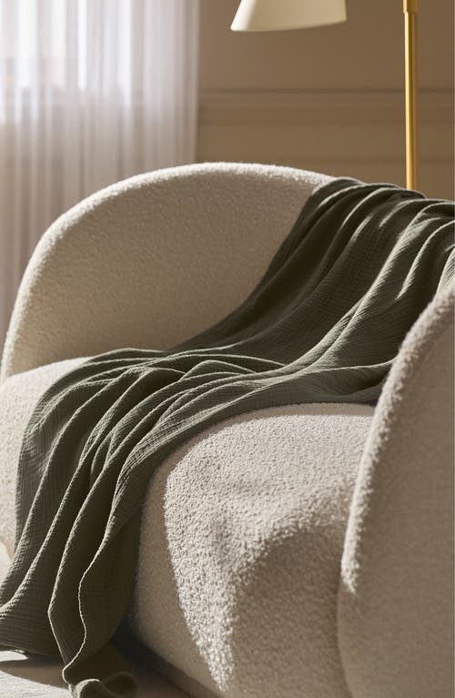 Boll & Branch Dream Throw Blanket In Green
