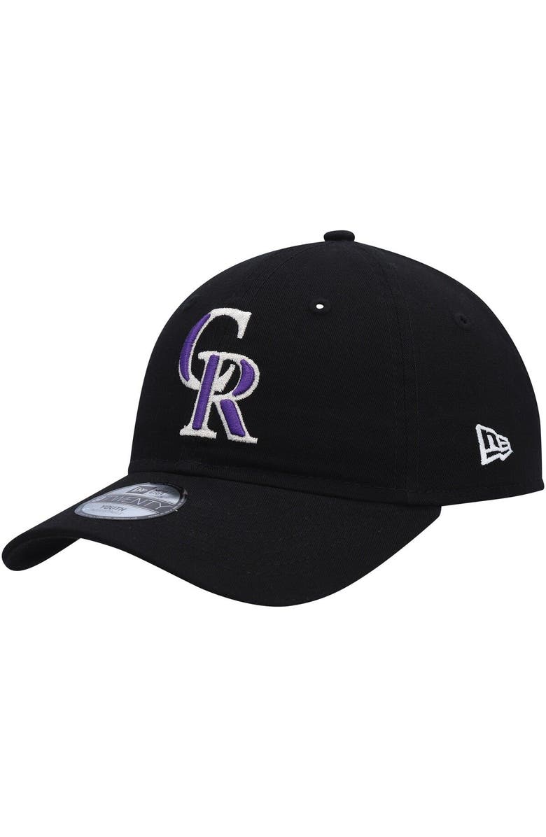 New Era Youth New Era Black Colorado Rockies Core Classic 9TWENTY Adjustable Hat, Main, color, 