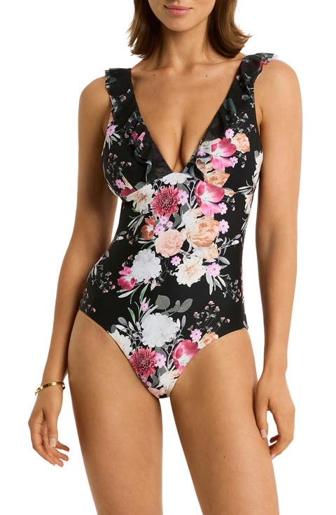 Belle Ruffle One-Piece Swimsuit