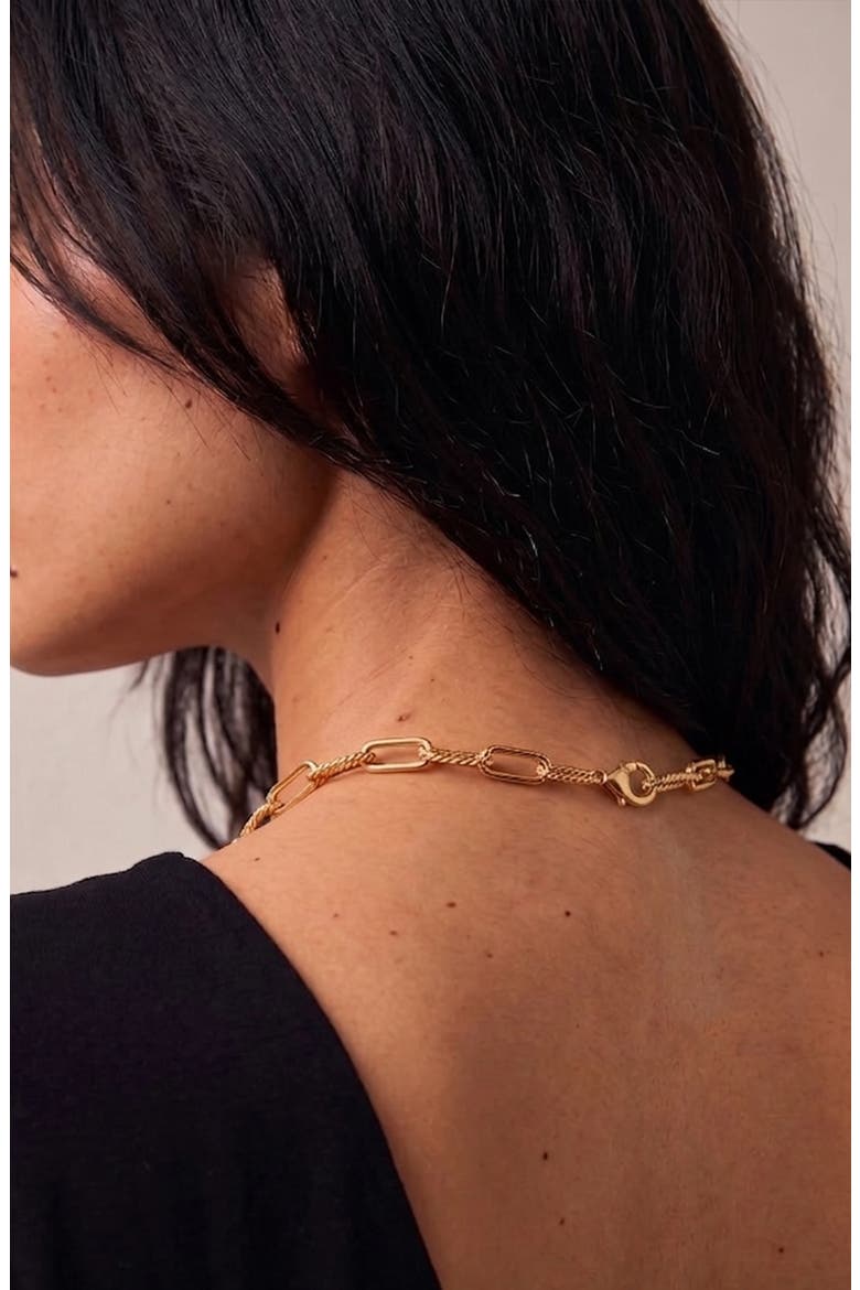 Molten Link Chain Necklace In Gold, Alternate, color, Gold