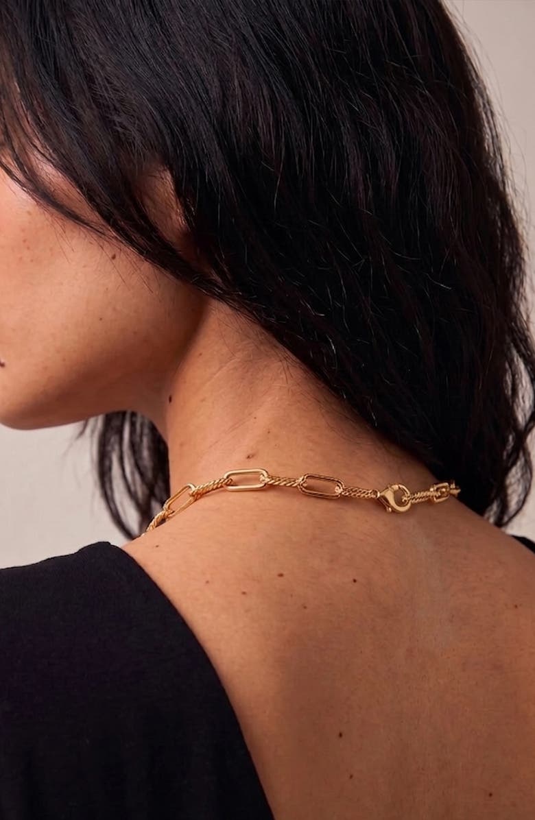 YOJ Molten Link Chain Necklace In Gold, Alternate, color, Gold