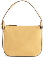 Madewell The Sculpted Metal Wristlet Suede Handbag