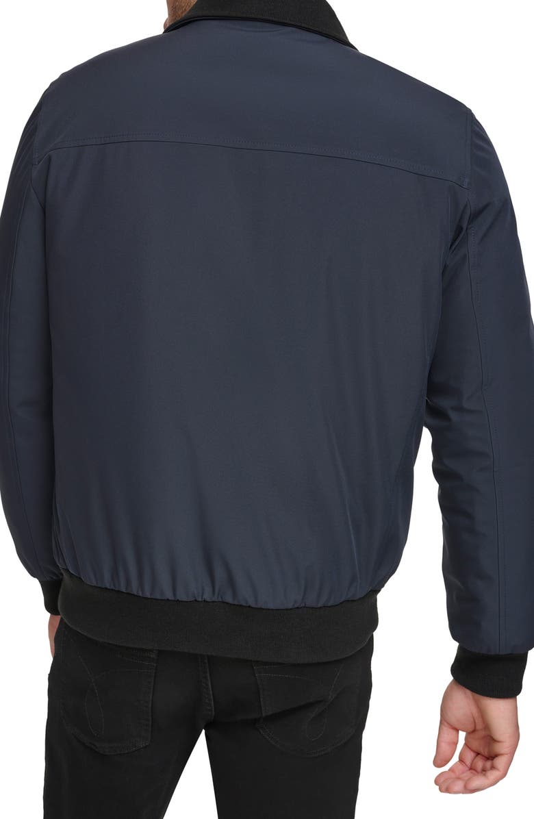Calvin Klein Water Resistant Flextech Stretch Bomber Jacket, Alternate, color, Navy
