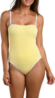 La Blanca Prep Bandeau Cutout One-Piece Swimsuit