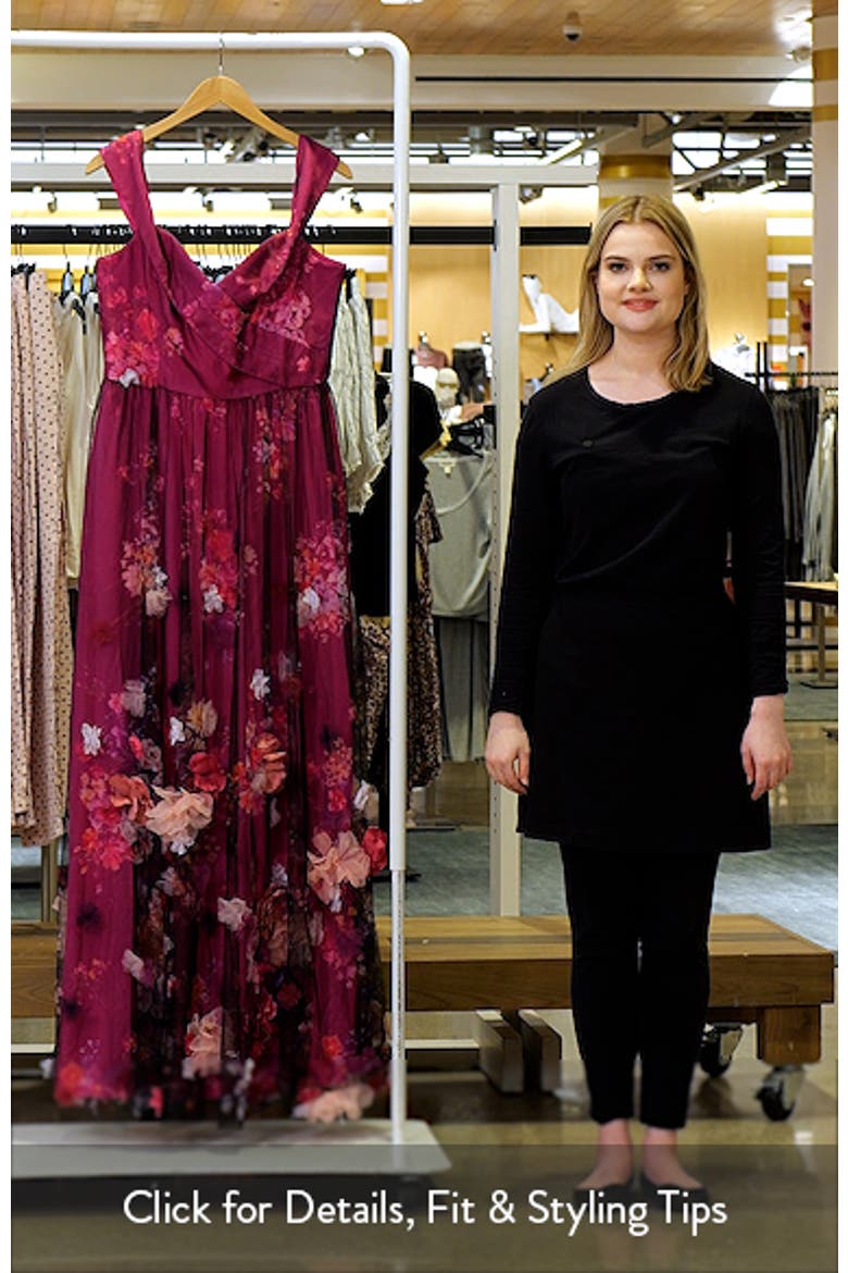 Aurea Floral Print Off the Shoulder Gown video