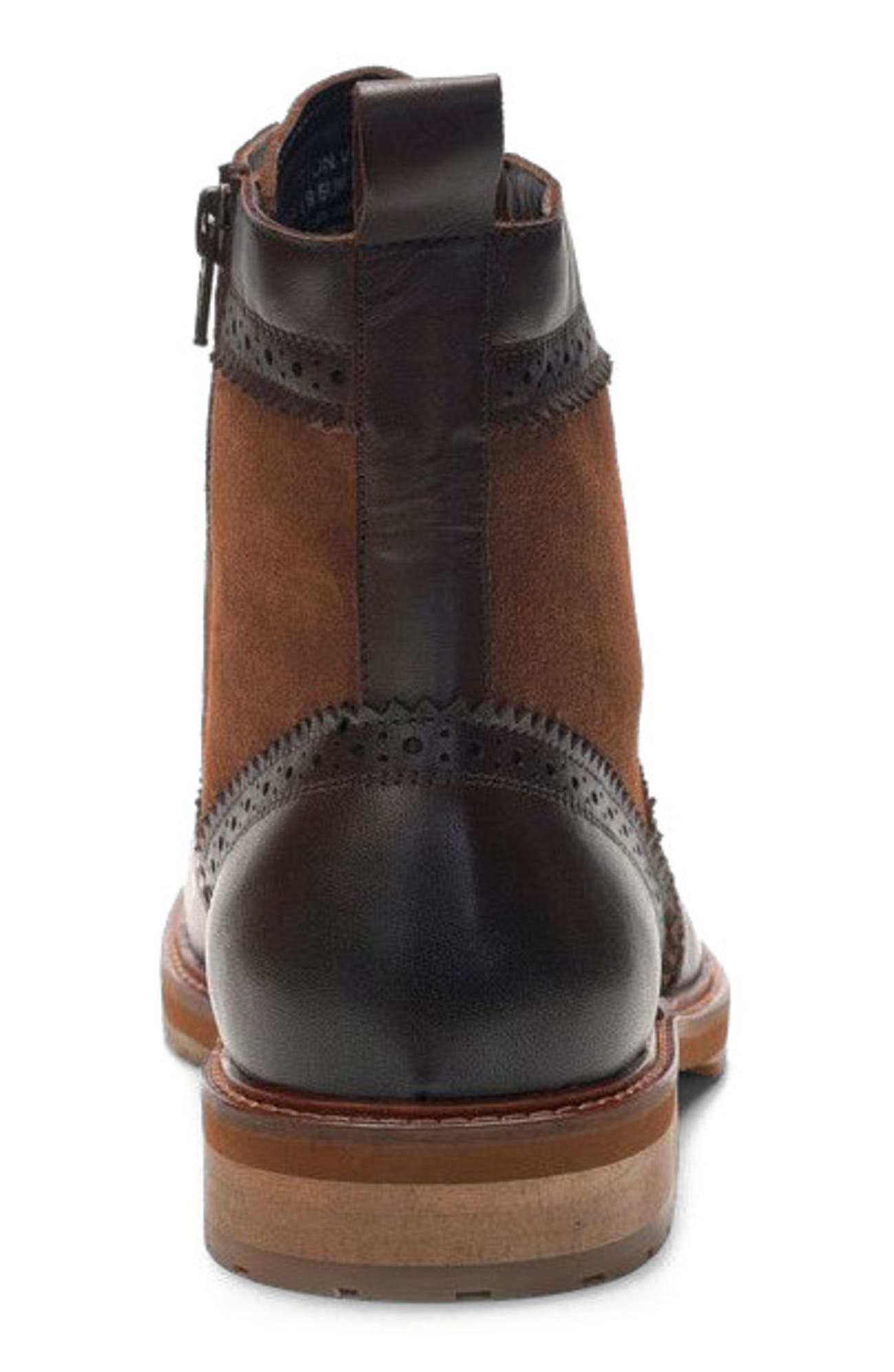 A. Veer Langston Wingtip Boot, Alternate, color, Brown Leather & Suede