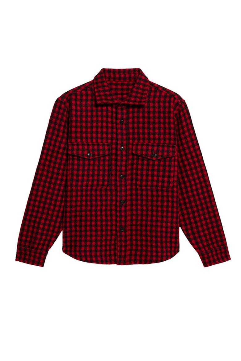 Anker Wool Check Shirt with Pockets, Main, color, RED