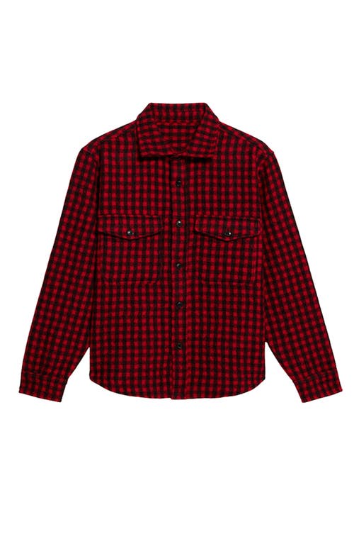 Fortela Anker Wool Check Shirt With Pockets In Red