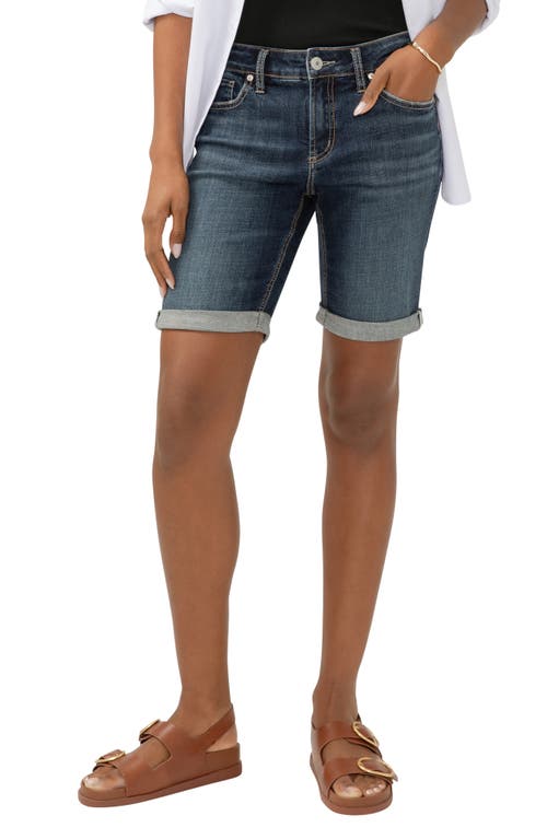 Silver Jeans Co. Elyse Curvy Denim Bermuda Shorts In Indigo