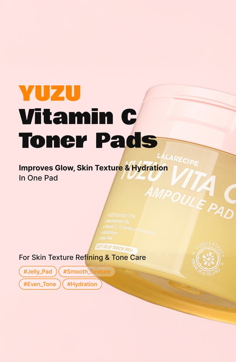 LALA Recipe Yuzu Vita C Ampoule Soft Jelly Touch Pads - 80 pads, Alternate, color, Yellow