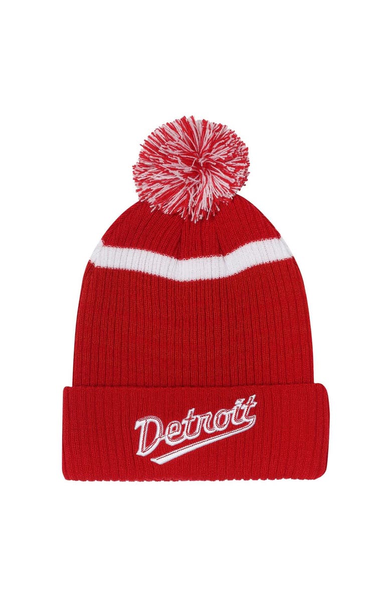 FANATICS Youth Fanatics Red Detroit Red Wings 2025 NHL Stadium Series Team Cuffed Knit Hat with Pom, Main, color, 