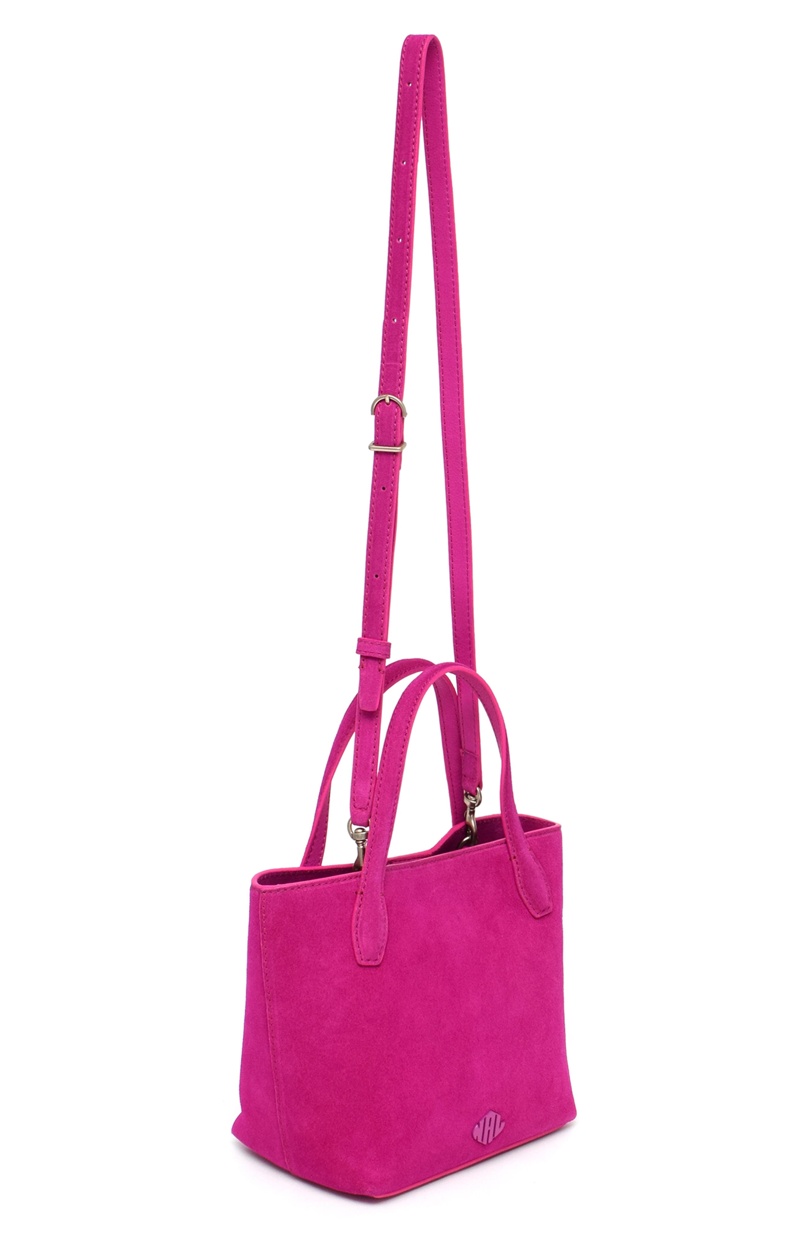 New Amsterdam Leatherworks Asher Tote Crossbody Bag, Alternate, color, Hot Fuchsia