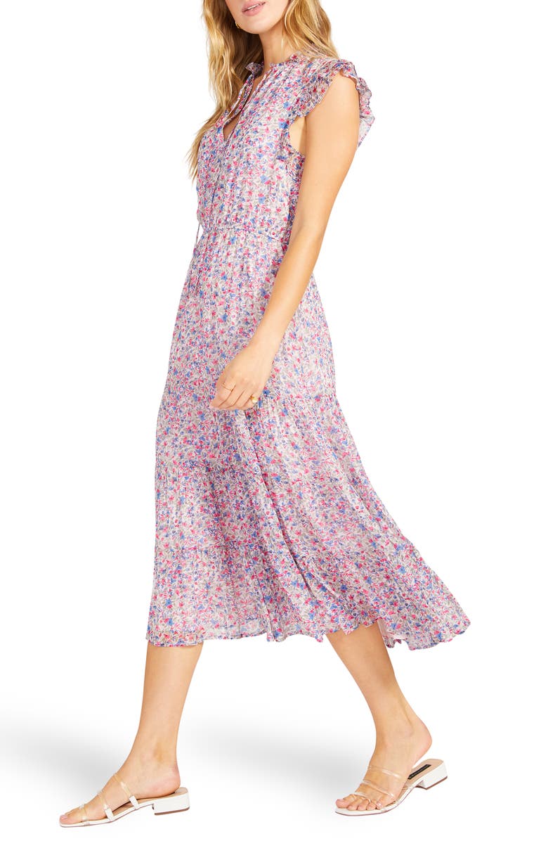 BB Dakota by Steve Madden Canyon Moon Floral Midi Dress, Alternate, color, 