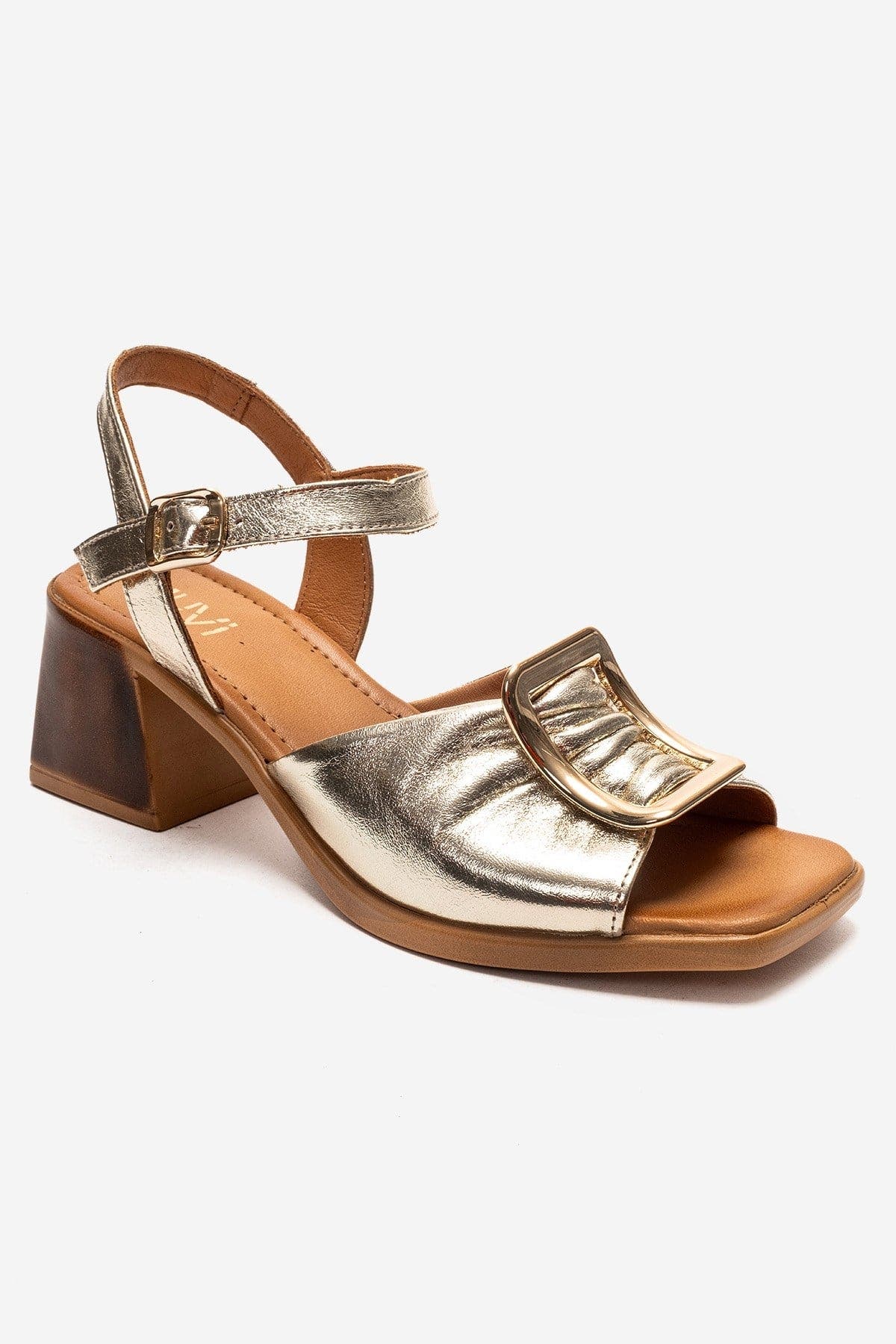 Asha Leather Block Heel Sandal, Alternate, color, Gold