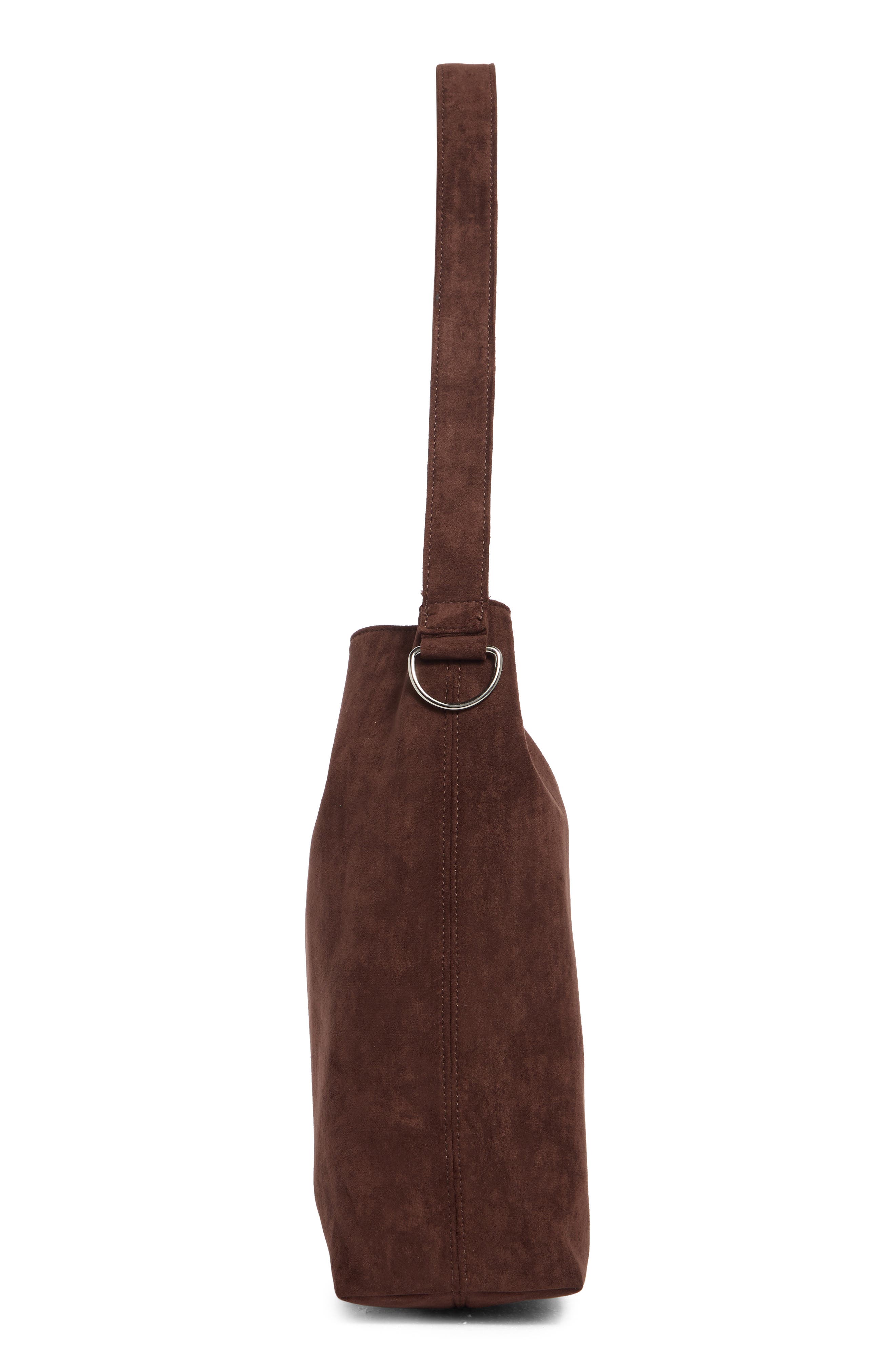 Madden Girl Faux Suede Shoulder Bag, Alternate, color, Brown