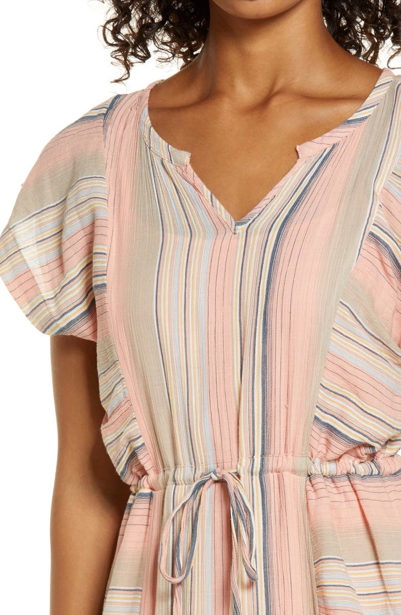 Caslon<sup>®</sup> Flutter Sleeve Tie Waist Maxi Dress, Alternate, color, 