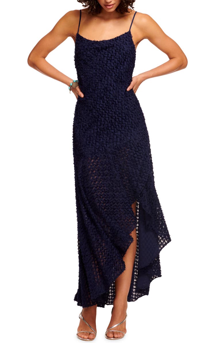 Ramy Brook Lorena Clip Dot Dress, Main, color, Spring Navy Clip