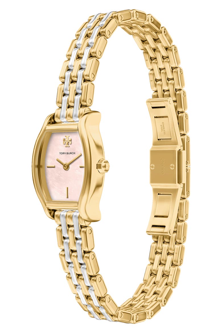 Eleanor Curve Mini Two Tone Bracelet Watch, Alternate, color, TWO TONE / PINK