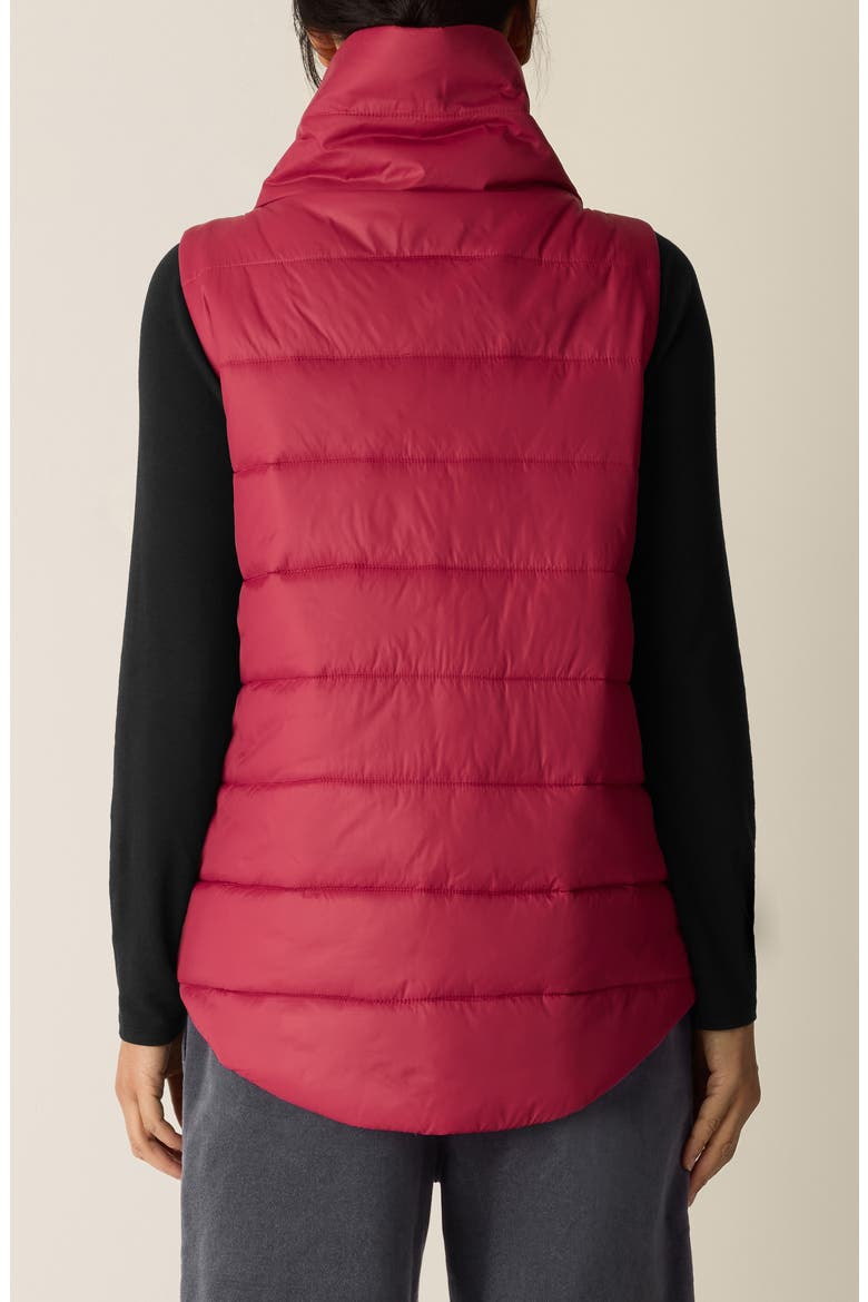 Stand Collar Puffer Vest, Alternate, color, RUBY