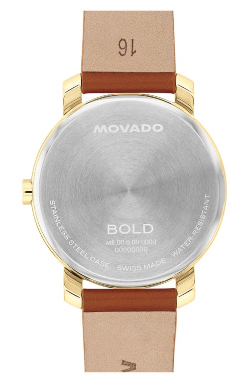 Movado Bold Access Leather Strap Watch, 34mm
