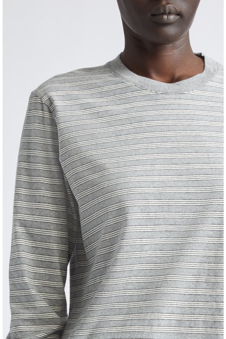 Wynn Stripe Long Sleeve Cotton T-Shirt, Alternate, color, HEATHER STRIPE