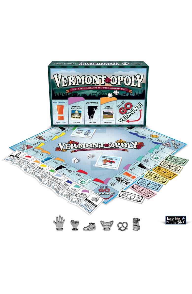 Late for the Sky Vermontopoly Monopoly Board Game, Alternate, color, Multicolored