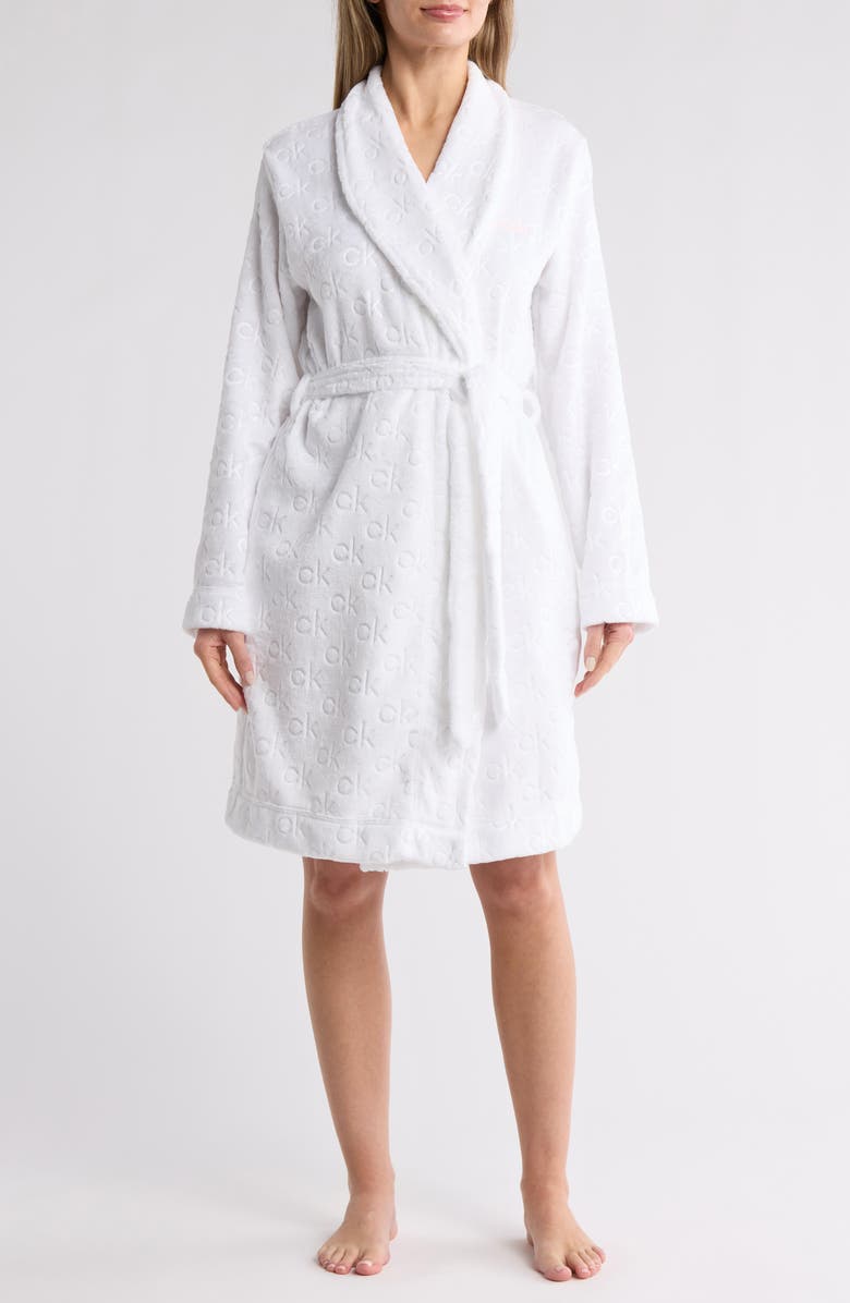 Calvin Klein Debossed Fluffy Robe, Main, color,
