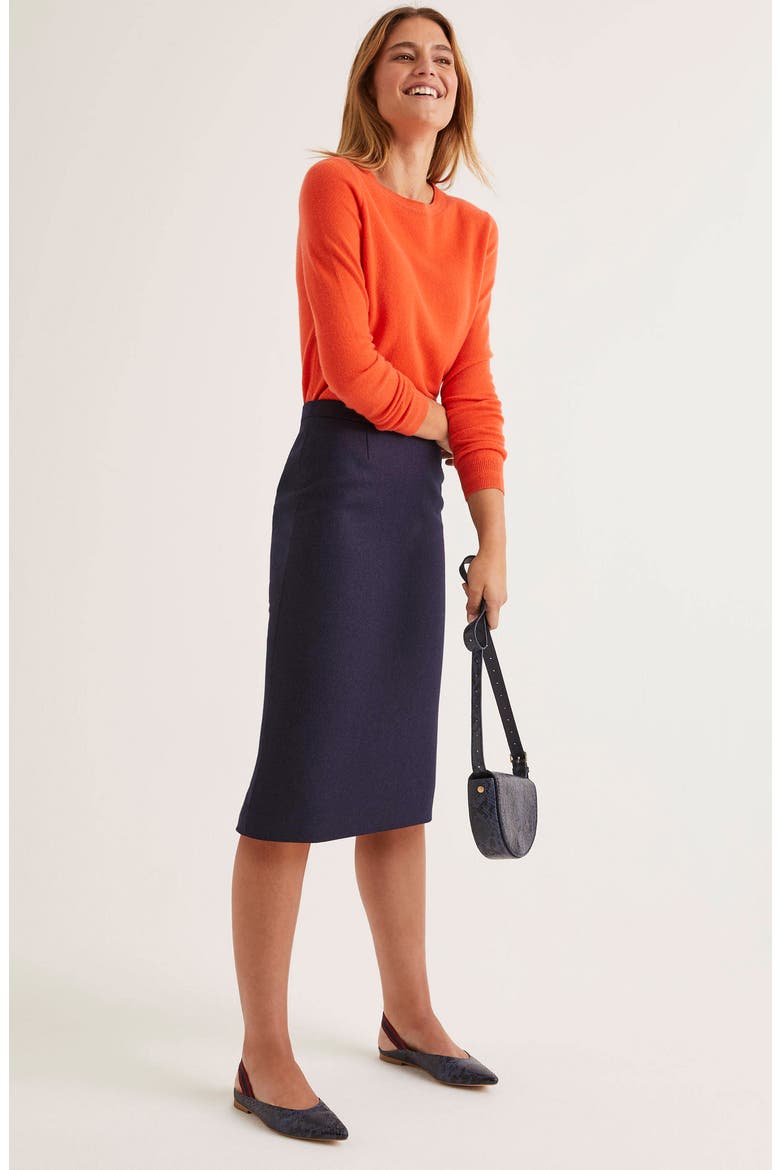 Tweed Pencil Skirt, Alternate, color, NAVY