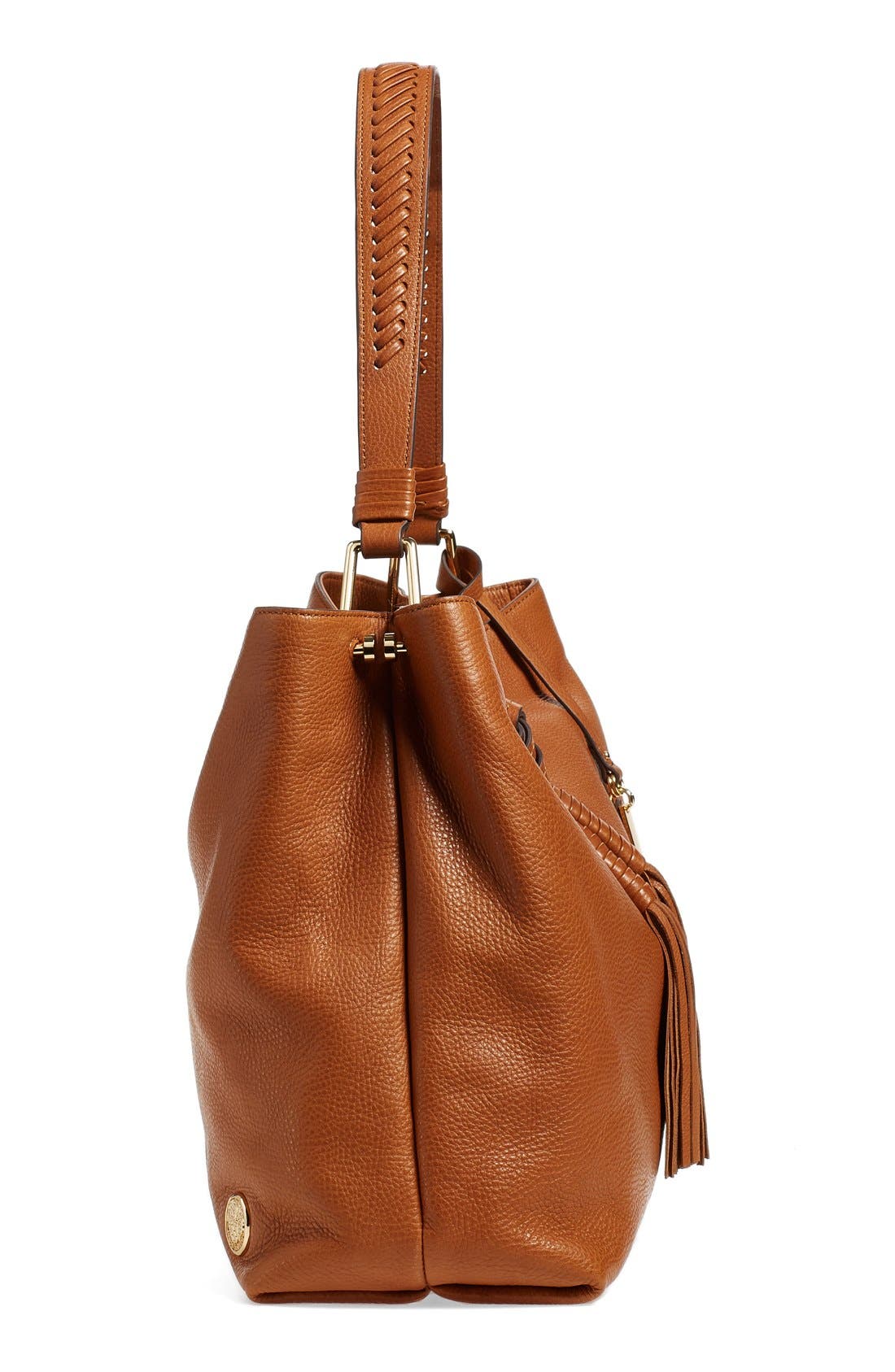 'Taro' Tassel Leather Hobo Bag, Alternate, color, WHISKEY