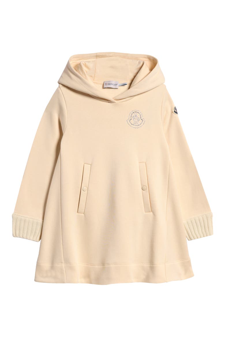 Kids' Logo Hooded Cotton Sweatshirt Dress, Main, color, IVORY