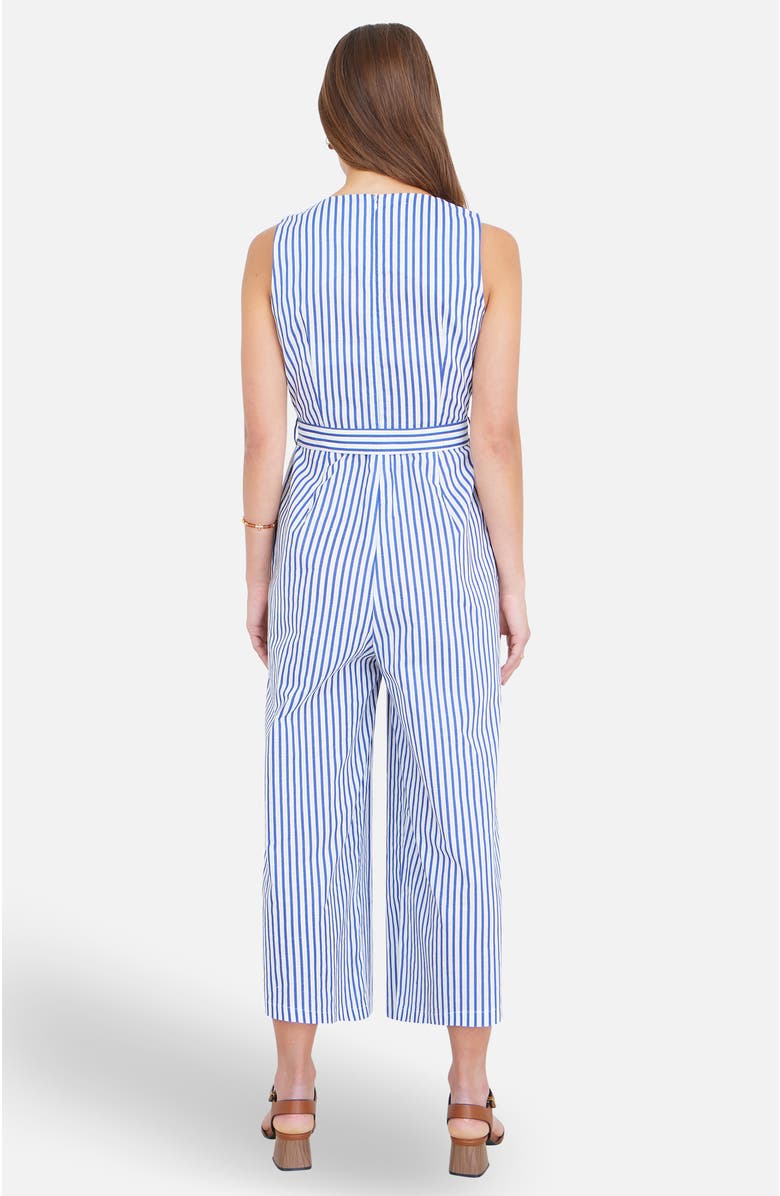 Yumi Cotton Stripe Culotte Jumpsuit, Alternate, color, Blue