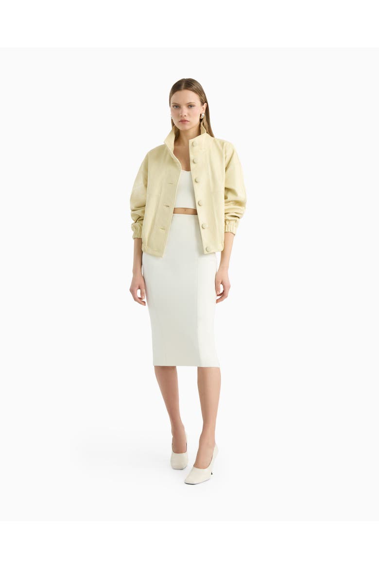 Kate leather bomber, Main, color, Butter Yellow