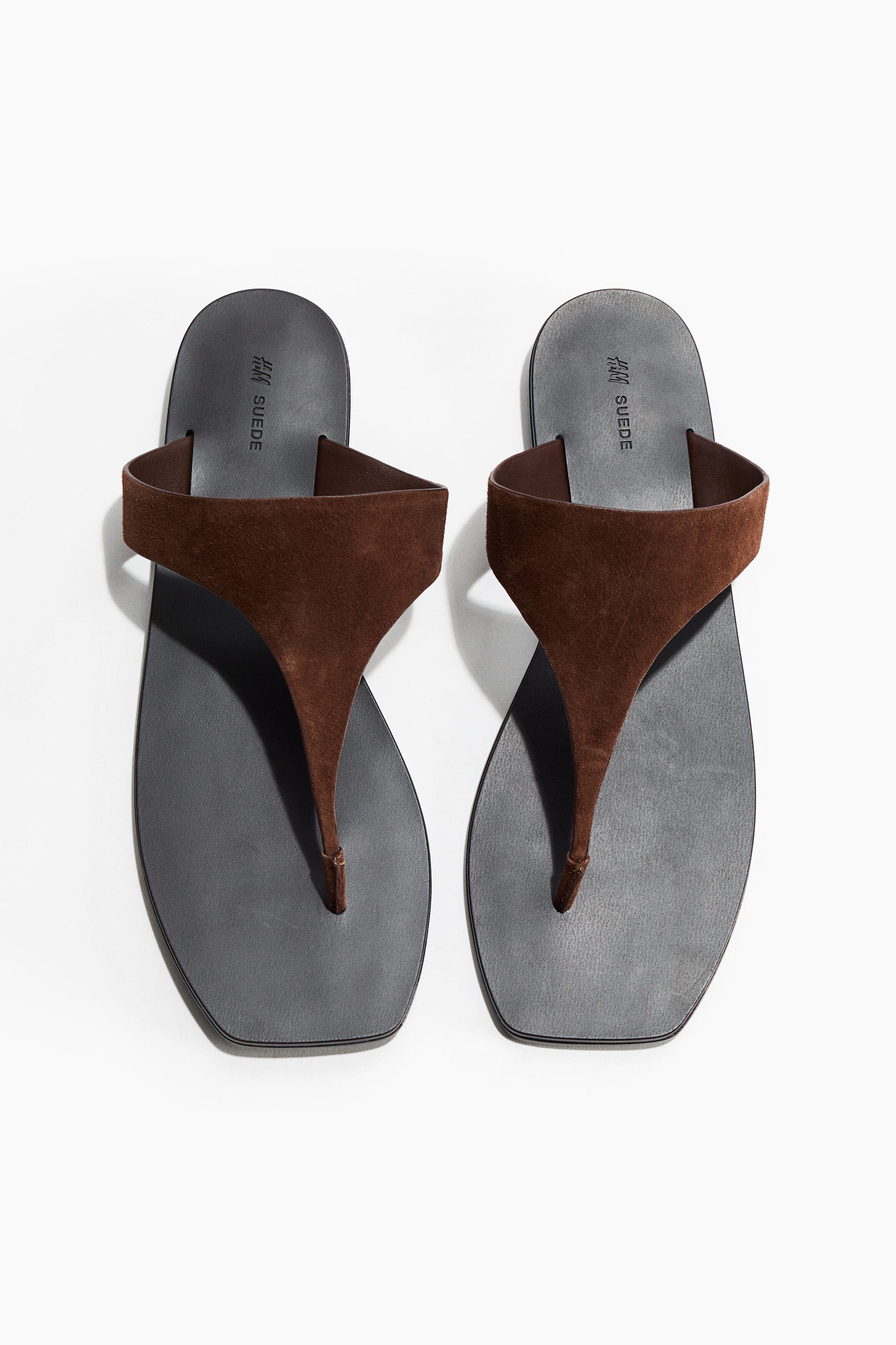 H&M Leather Sandals, Alternate, color, Dark Brown
