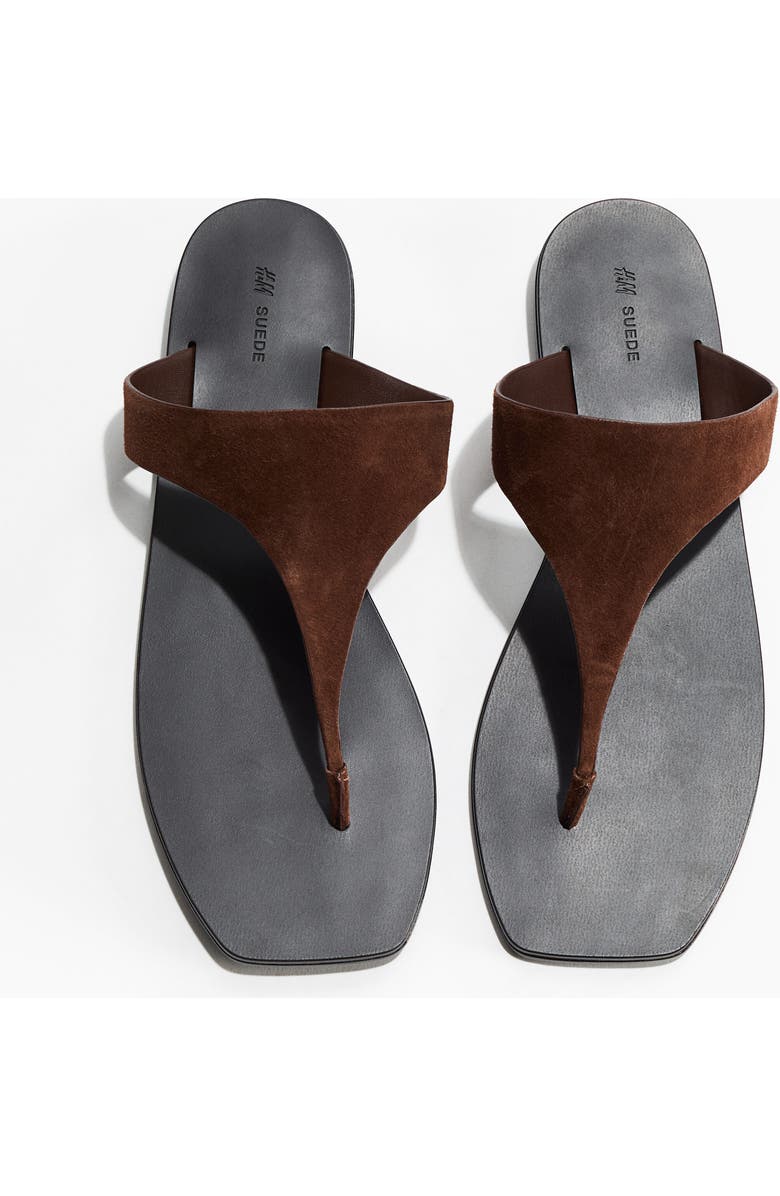 H&M Leather Sandals, Alternate, color, Dark Brown