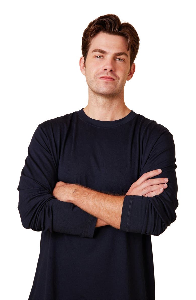 The Cat's Pajamas Men's Pima Knit Pullover Set, Alternate, color, Classic Midnight