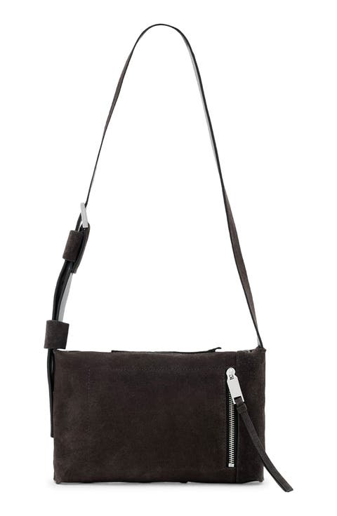 Small Alba Zip Suede Crossbody Bag