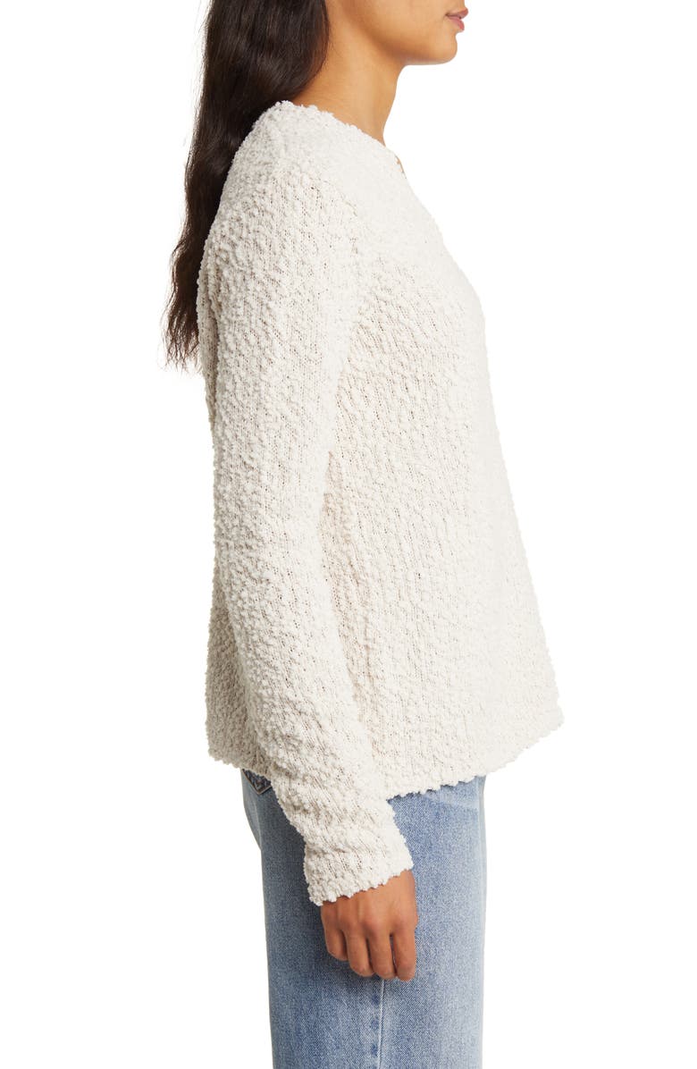 Bobeau Lace Back V-Neck Sweater, Alternate, color, Light Oatmeal